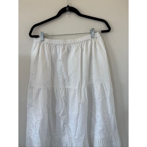 NWT Solid & Striped Addison Pleated Maxi Skirt, White, Size: L - Picture 6 of 7
